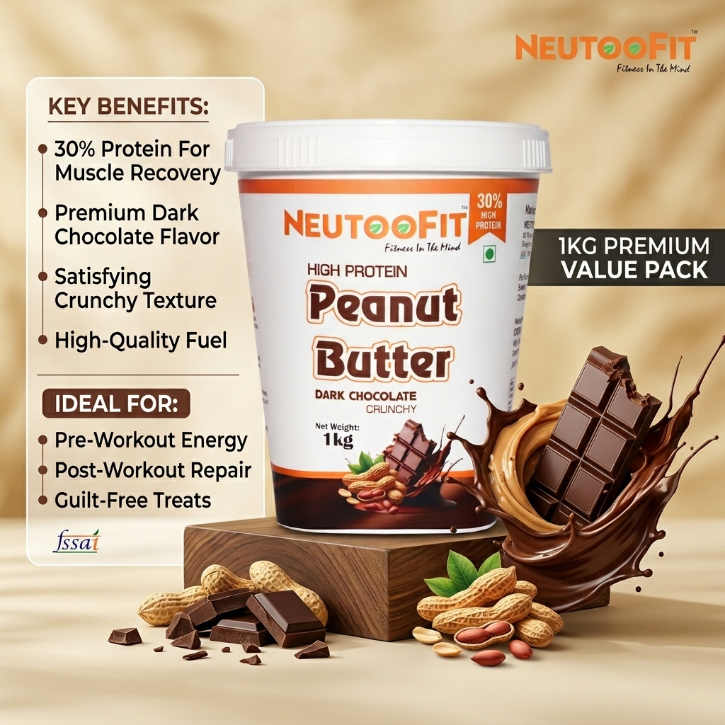 Neutoofit High Protein Peanut Butter – Dark Chocolate (1kg)
