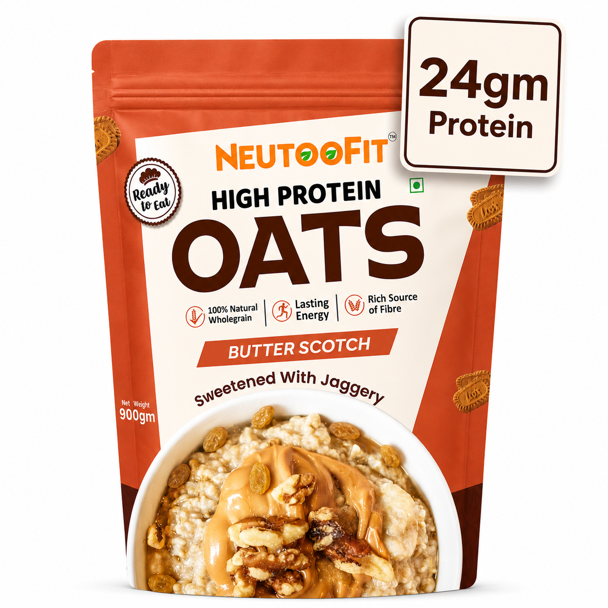 Neutoofit High Protein Oats Butter Scotch 900g front image