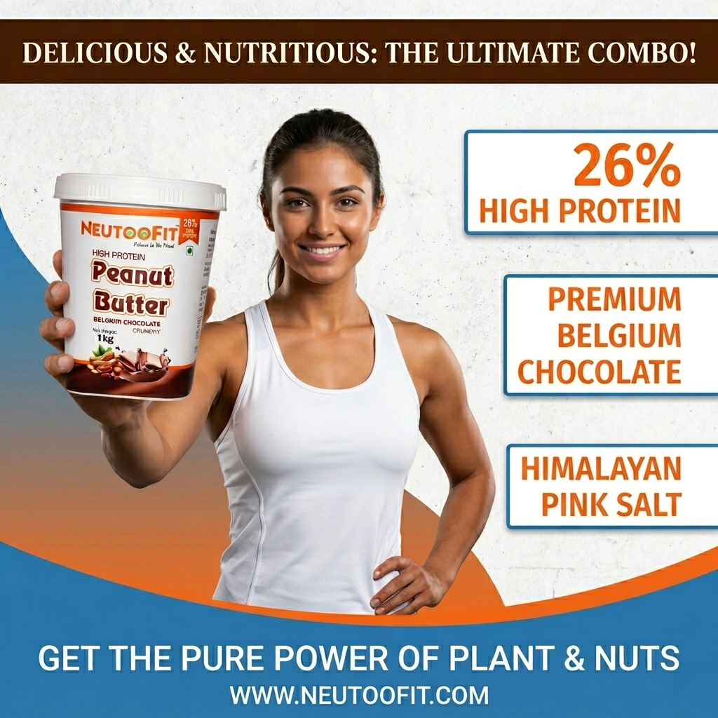 Neutoofit High Protein Peanut Butter – Belgium Chocolate Crunchy (1kg)