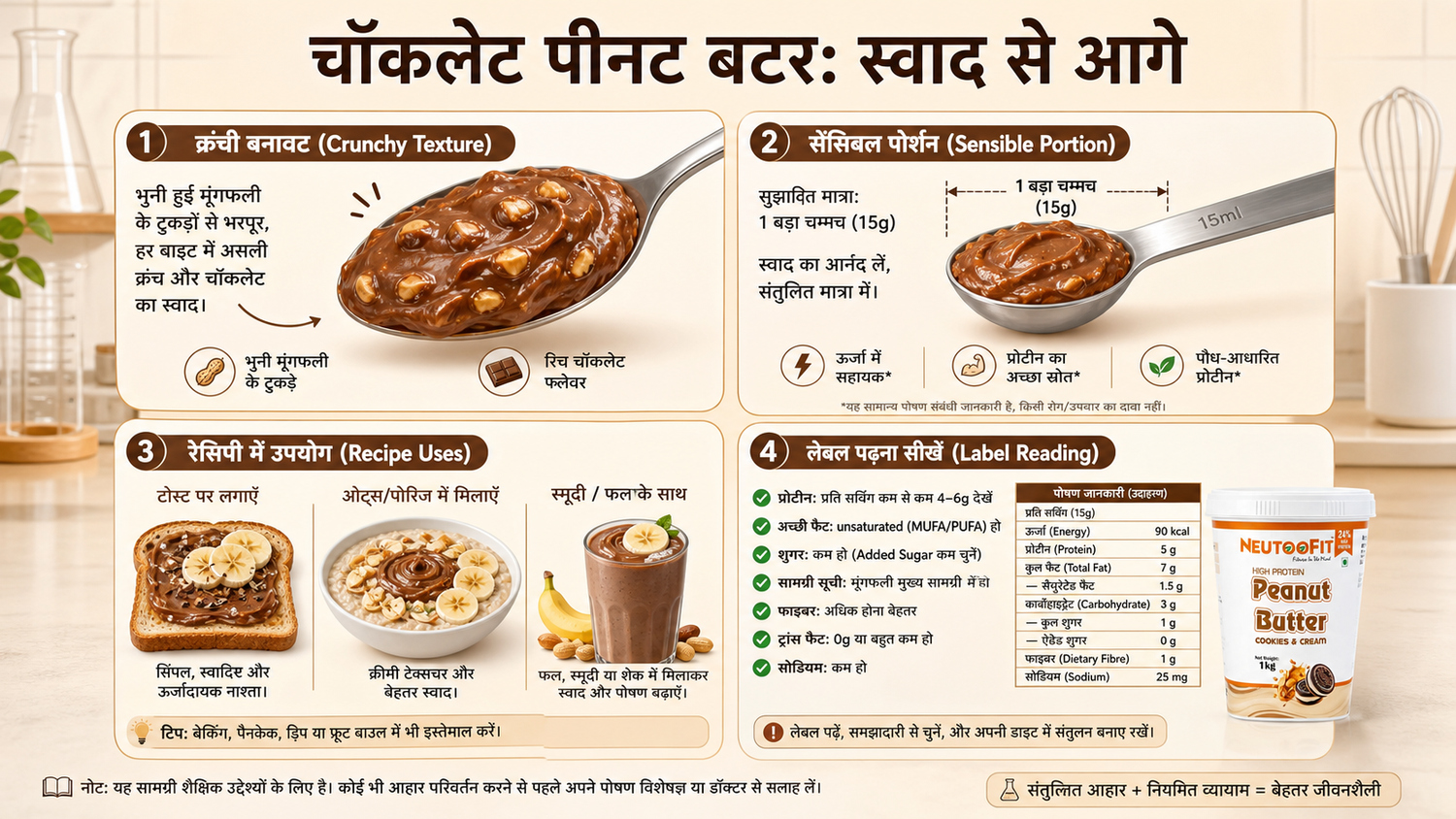 चॉकलेट पीनट बटर 1kg गाइड (Chocolate Peanut Butter 1kg): क्रंची, प्राइस, रेसिपी और फायदे
