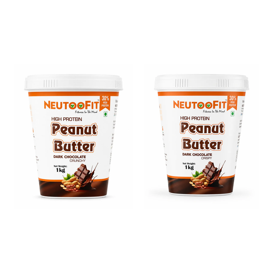 NEUTOOFIT Dark Chocolate Crunchy + Dark Chocolate Crispy Peanut Butter Combo