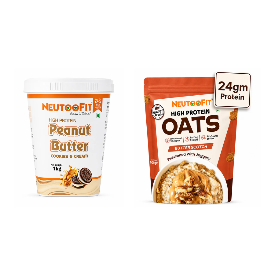 NEUTOOFIT Cookies & Cream + Butter Scotch Oats Breakfast Combo