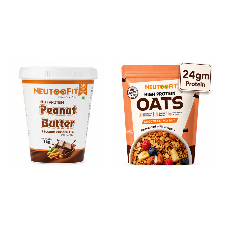 NEUTOOFIT Belgium Chocolate Peanut Butter + Chocolate Mix Nut Oats Combo