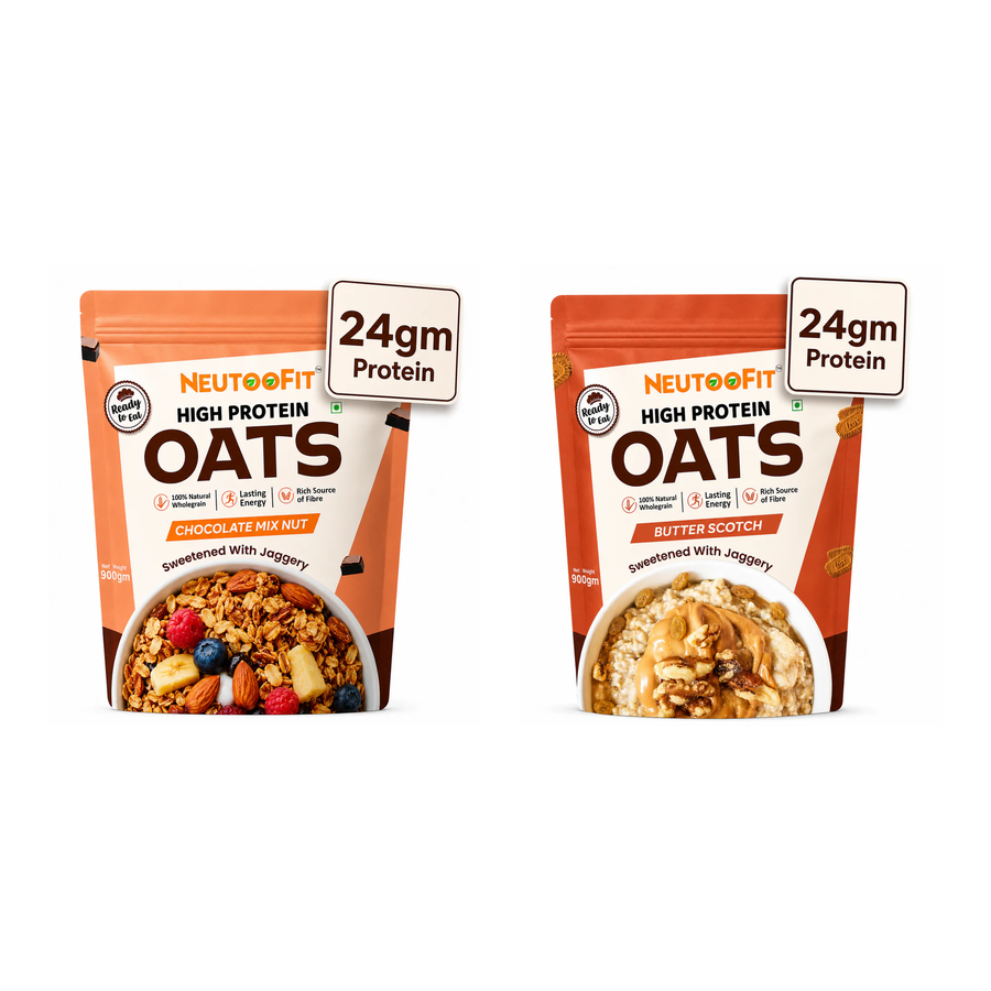 NEUTOOFIT Chocolate Mix Nut + Butter Scotch High Protein Oats Combo