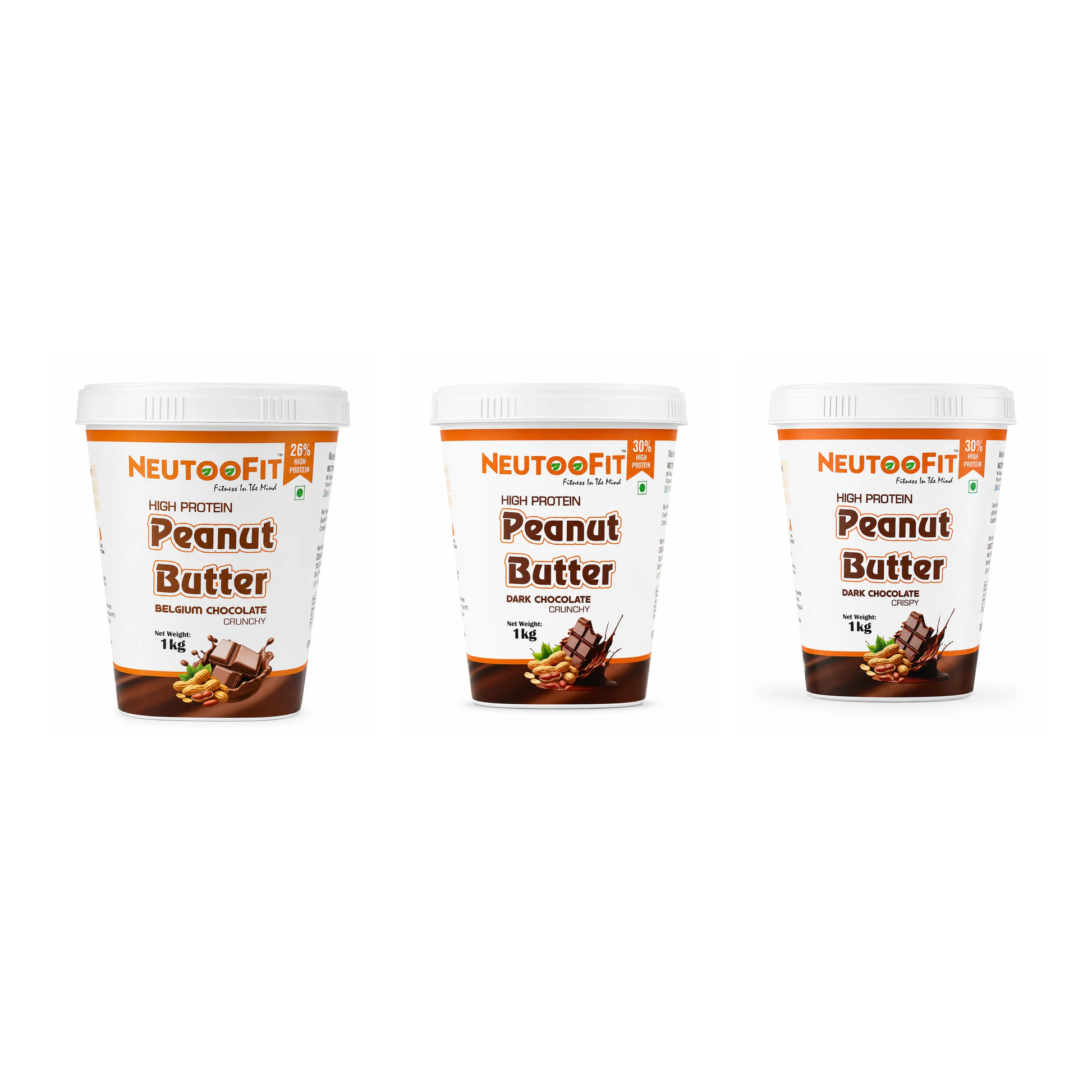 NEUTOOFIT Intro Combo: Belgium Chocolate Crunchy + Dark Chocolate Crunchy + Dark Chocolate Crispy