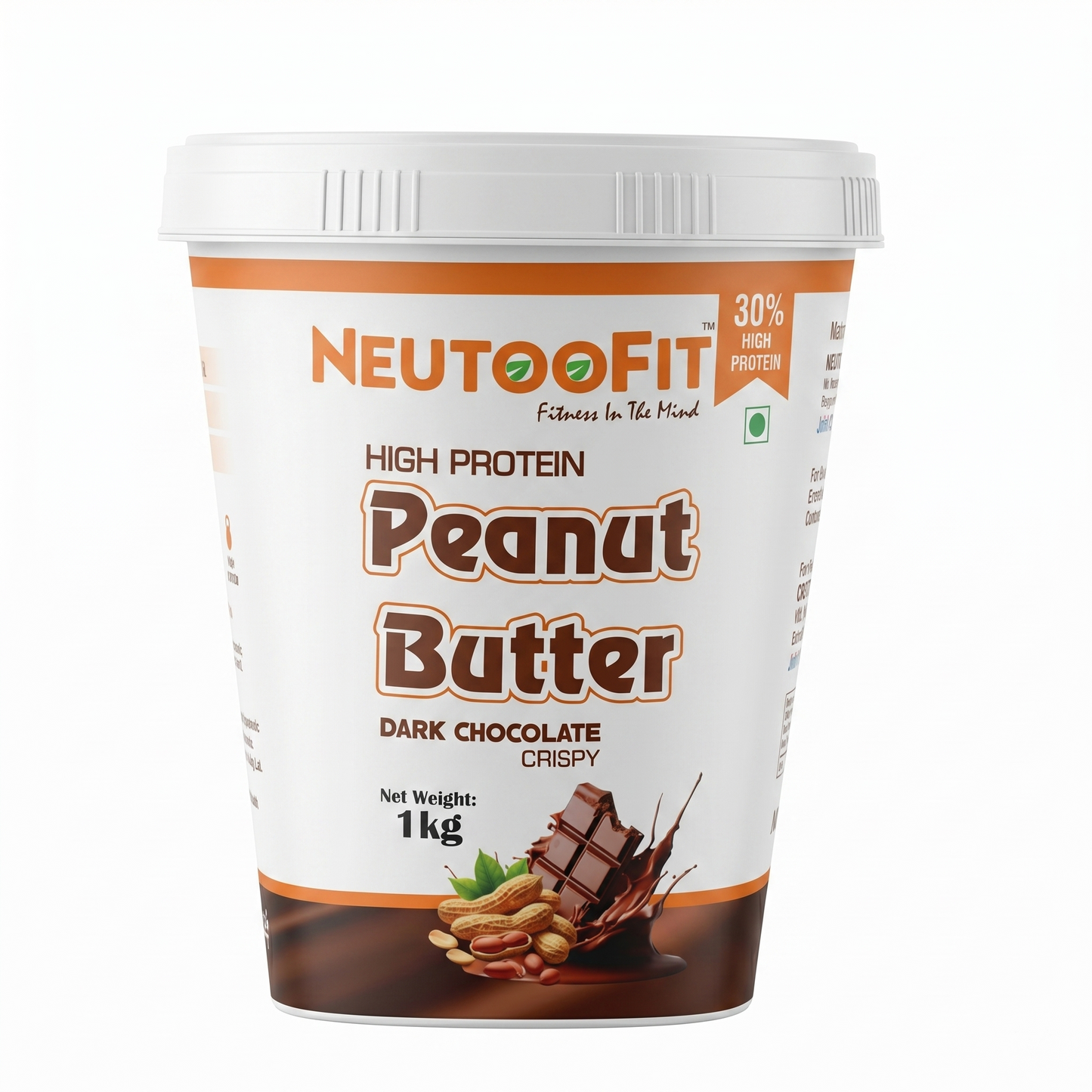 Neutoofit High Protein Peanut Butter – Dark Chocolate (1kg)