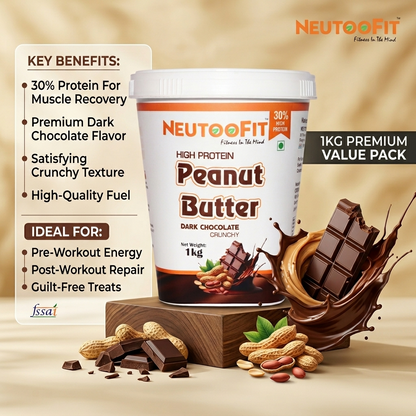 Neutoofit High Protein Peanut Butter – Dark Chocolate (1kg)