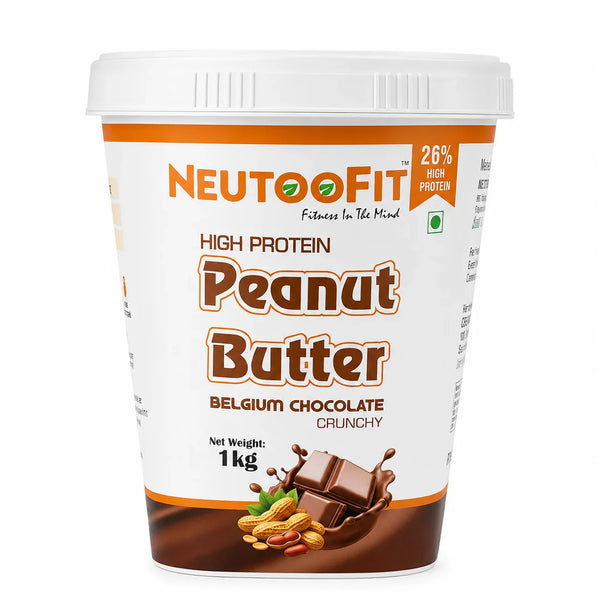 NEUTOOFIT Belgium Chocolate Crunchy high protein peanut butter 1kg jar